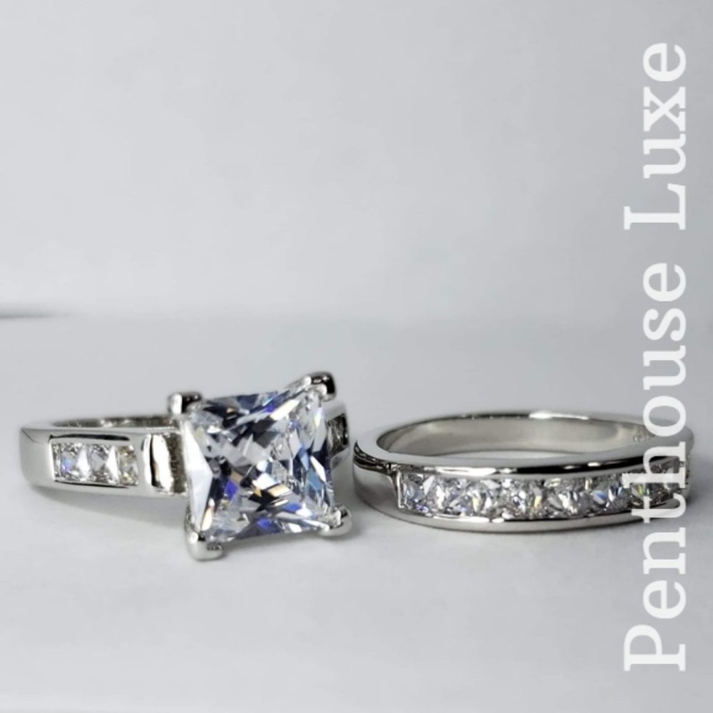 FINAL RESTOCK!! 2 Piece White Sapphire Wedding Ring Set - Picture 3 of 7